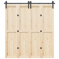 Комплект механизъм за плъзгаща врата, 200 см, стомана, черен