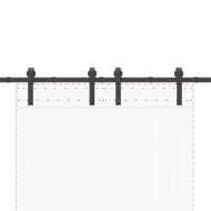 Комплект механизъм за плъзгаща врата, 200 см, стомана, черен