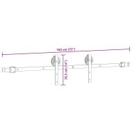 Комплект механизъм за плъзгаща врата, 183 см, стомана, черен
