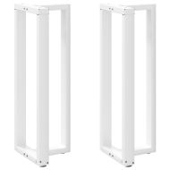 Крака за бар маса, Т-образни, 2 бр., бели, 40x35x(110-111) см, стомана