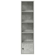 Библиотека, бетонно сива, 31x24x127 см, инженерно дърво