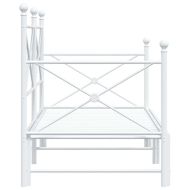 Дневна спалня с багажник без матрак Бяла 90x200 cm Стомана