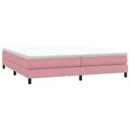 Box Spring легло без матрак розово 200x210 cm кадифе