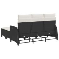 Градински комплект с възглавници L-образна, 3 части, полиратан