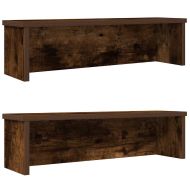 Кухненски стелажи, подреждащи се 2 бр. опушен дъб 50x15x16 см