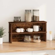 Кухненски стелажи, подреждащи се 2 бр. опушен дъб 50x15x16 см