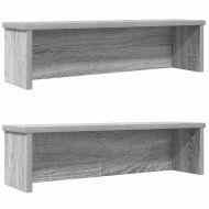 Кухненски стелажи, подреждащи се 2 бр сива сонома 50x15x16 см