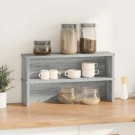 Кухненски стелажи, подреждащи се 2 бр сива сонома 50x15x16 см