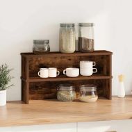 Кухненски стелажи, подреждащи се 2 бр. опушен дъб 60x15x16 см