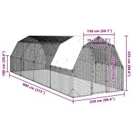 Пилешки подиум с покрив 2,5x8x2,25 м Поцинкована стомана