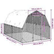 Пилешки бяг 2,5x4x2,25 m Поцинкована стомана