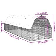 Пилешки подиум с покрив 2,5x8x2,25 м Поцинкована стомана