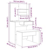 Комплект тоалетка Artisan Oak Engineered Wood
