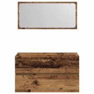 Шкаф за баня с огледало Стара дървесина Инженерна дървесина