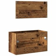 Шкаф за баня с огледало Стара дървесина Инженерна дървесина