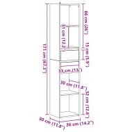 Шкаф за книги от старо дърво 36x30x171 cm Инженерна дървесина