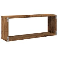 Wall Cube Shelves 6 pcs Old Wood 60x15x23cm Инженерна дървесина