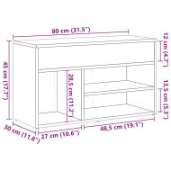Пейка за обувки от старо дърво 80x30x45 cm Инженерна дървесина