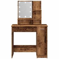Тоалетка с LED Старо дърво 86,5x35x136 cm