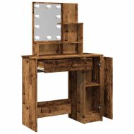 Тоалетка с LED Старо дърво 86,5x35x136 cm
