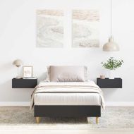 Рамка за легло без матрак, черна, 100x200 см, инженерно дърво