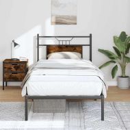 Рамка за легло без матрак опушен дъб 90x190 см инженерно дърво