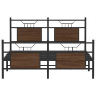 Рамка за легло без матрак Кафяв дъб Инженерна дървесина