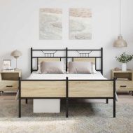 Рамка за легло без матрак сонома дъб 140x200 см инженерно дърво