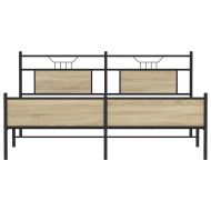 Метална рамка за легло, без матрак, сонома дъб, 180x200 см