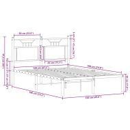 Рамка за легло без матрак кафяв дъб 120x190 см инженерно дърво