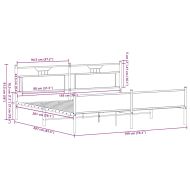 Метална рамка за легло, без матрак, сонома дъб, 193x201 см