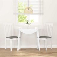 Трапезни столове с възглавници 2 бр Бяла масивна дървесина гума