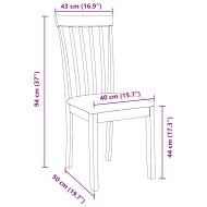 Трапезни столове с възглавници 2 бр Бяла масивна дървесина гума