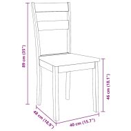 трапезни столове 2 бр. бяла масивна дървесина гума