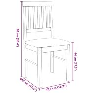 Трапезни столове с възглавници 2 бр Бяла масивна дървесина гума