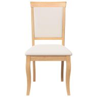 Трапезни столове с възглавници 2 бр Естествено масивно дърво