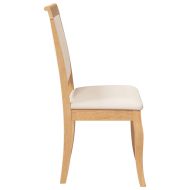 Трапезни столове с възглавници 2 бр Естествено масивно дърво