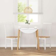 трапезни столове 2 бр. бяла масивна дървесина гума