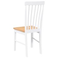 трапезни столове 2 бр. бяла масивна дървесина гума