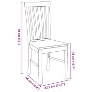 трапезни столове 2 бр. бяла масивна дървесина гума