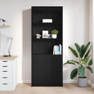 Висок шкаф, черен дъб, 70x35x180 см, инженерно дърво