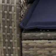 Градински люлеещ стол с възглавници сив полиратан