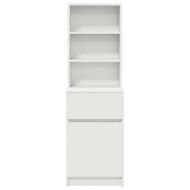 Нощно шкафче, бяло, 39x35x125 см, инженерно дърво