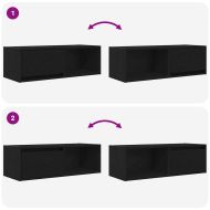 ТВ шкаф Черен дъб 80x31x25,5 cm Инженерна дървесина