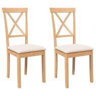 Трапезни столове с възглавници 2 бр масивна дървесина гума