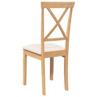 Трапезни столове с възглавници 2 бр масивна дървесина гума