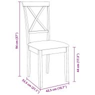 Трапезни столове с възглавници 2 бр масивна дървесина гума
