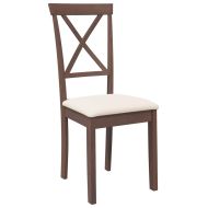 Трапезни столове с възглавници 2бр Кафяв масивна дървесина гума