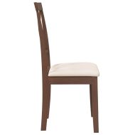 Трапезни столове с възглавници 2бр Кафяв масивна дървесина гума