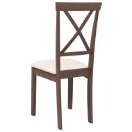 Трапезни столове с възглавници 2бр Кафяв масивна дървесина гума